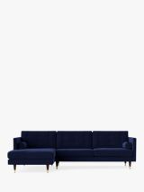 Swoon Porto Grand 4 Seater LHF Chaise End Sofa, Dark Leg