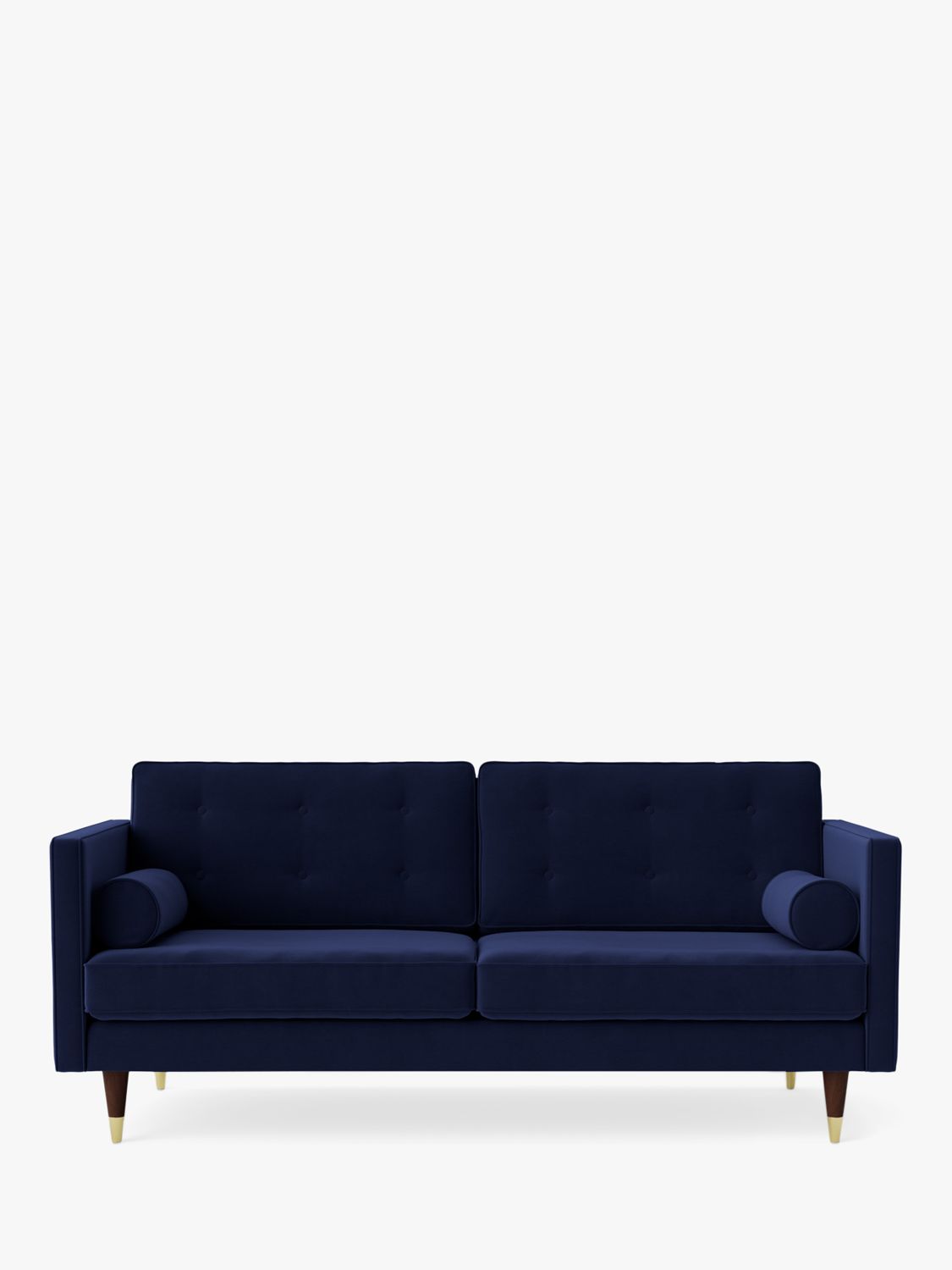 Porto Range, Swoon Porto Medium 2 Seater Sofa, Dark Leg, Ink Velvet