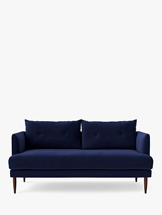 Kalmar Range, Swoon Kalmar Medium 2 Seater Sofa, Dark Leg, Ink Velvet