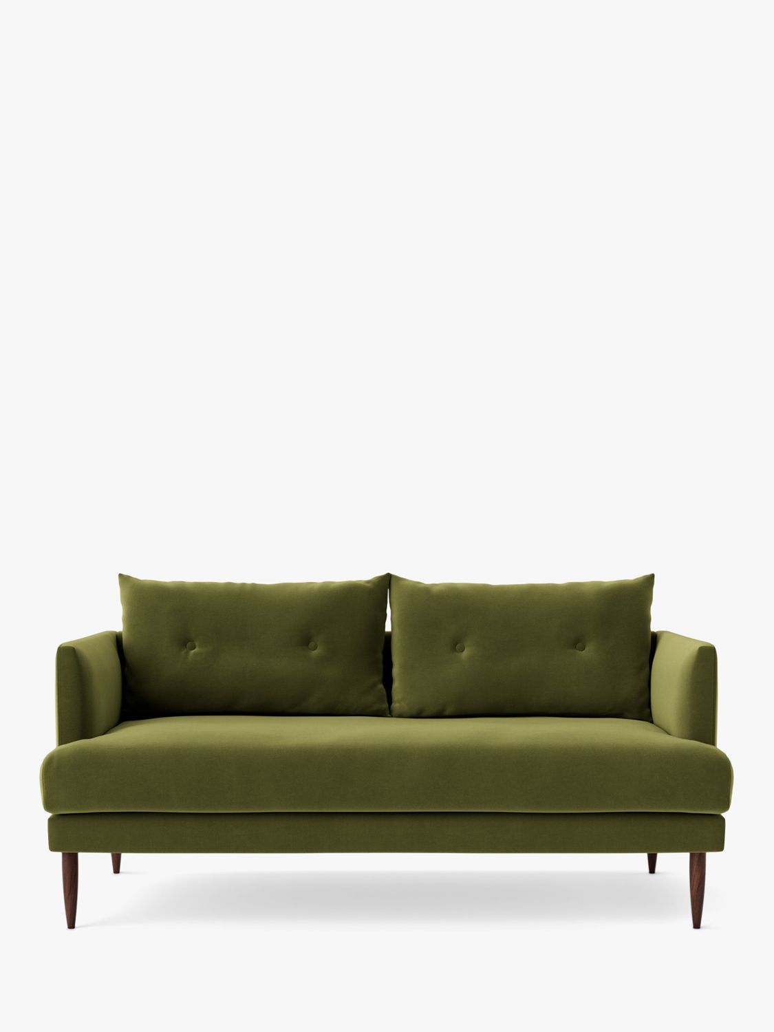 Kalmar Range, Swoon Kalmar Medium 2 Seater Sofa, Dark Leg, Fern Velvet