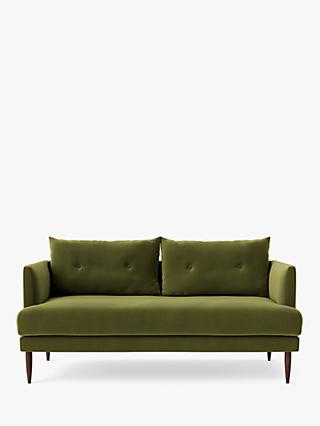 Kalmar Range, Swoon Kalmar Medium 2 Seater Sofa, Dark Leg, Fern Velvet
