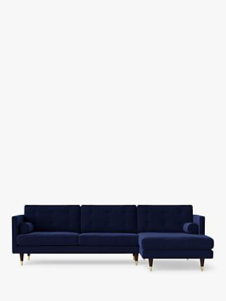 Swoon Porto Grand 4 Seater RHF Chaise End Sofa, Dark Leg