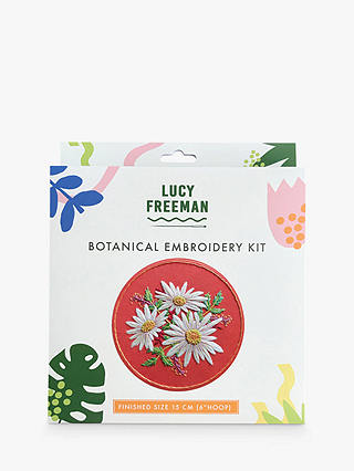 Lucy Freeman Coral Daisy Embroidery Kit, 6 Inches