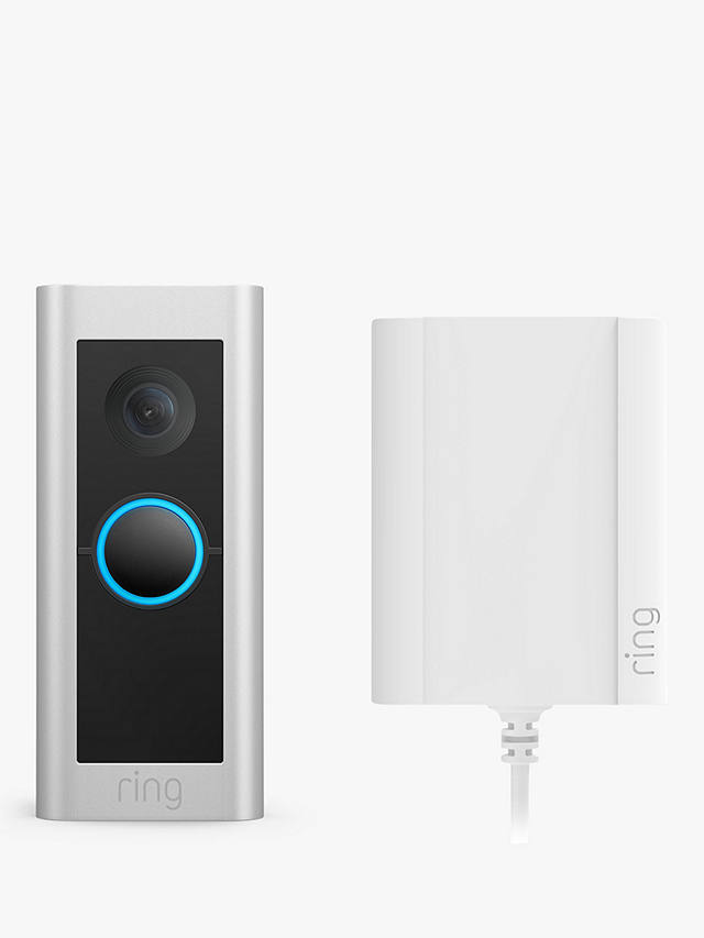 Ring Smart Video Doorbell Pro 2 with Built-in Wi-Fi & Camera plus Plug-in Adapter