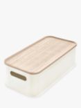 iDesign Eco Collection Recycled Plastic Box with Wood Lid, Rectangular