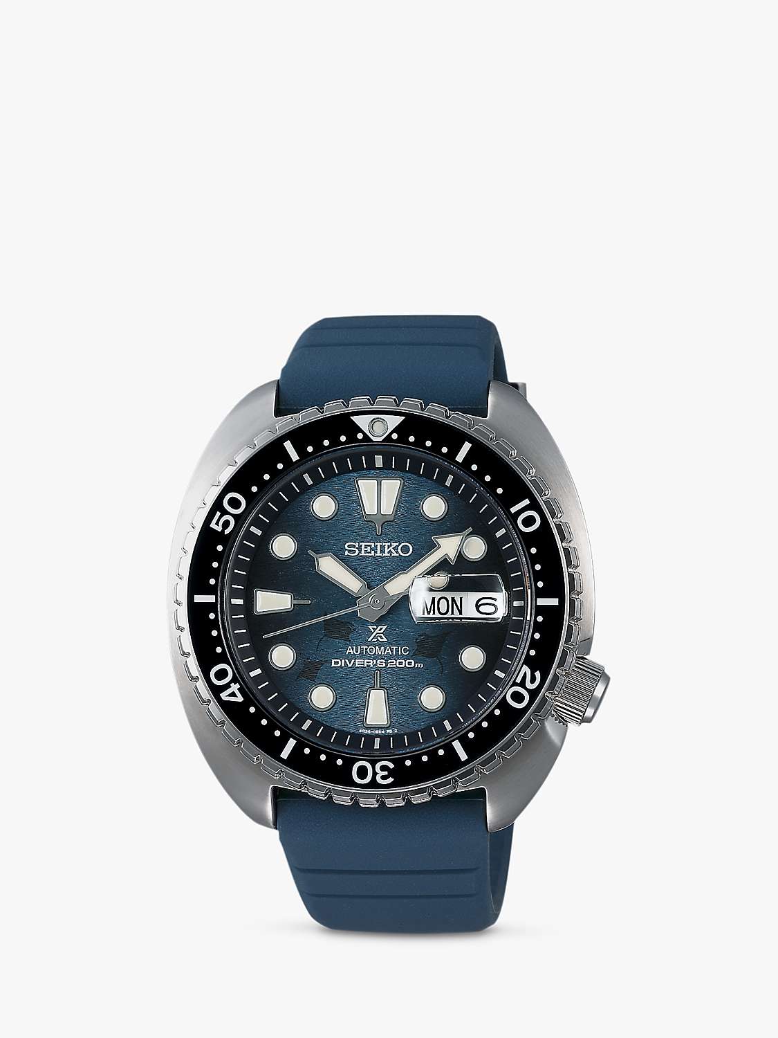 Buy Seiko SRPF77K1 Men's Prospex Save The Ocean Automatic Date Silicone Strap Watch, Blue Online at johnlewis.com