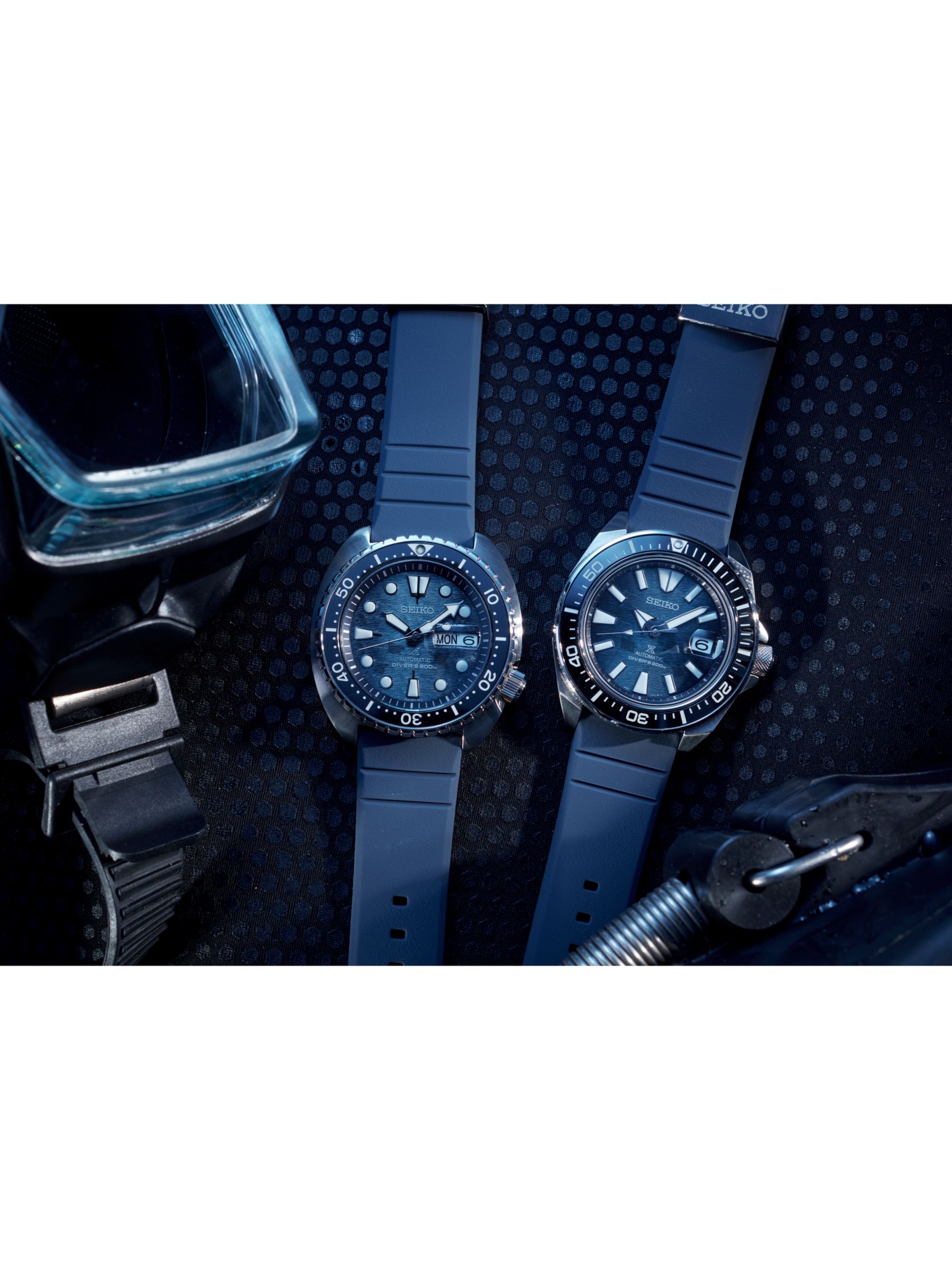 Buy Seiko SRPF77K1 Men's Prospex Save The Ocean Automatic Date Silicone Strap Watch, Blue Online at johnlewis.com