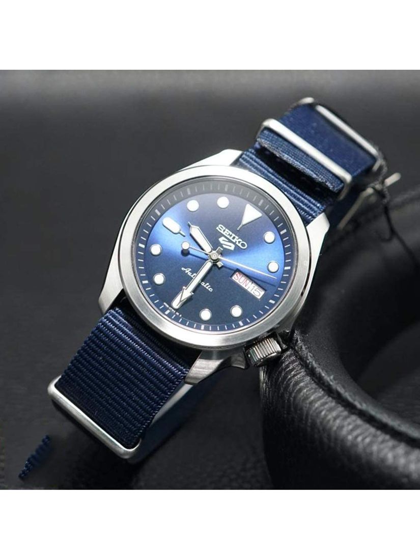 Seiko Men's 5 Sports Automatic Day Date Nato Fabric Strap Watch