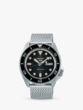 Seiko SRPD73K1 Men's 5 Sports Automatic Day Date Bracelet Strap Watch, Silver/Black