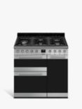 Smeg Symphony SY93 90cm Dual Fuel Range Cooker, Stainless Steel