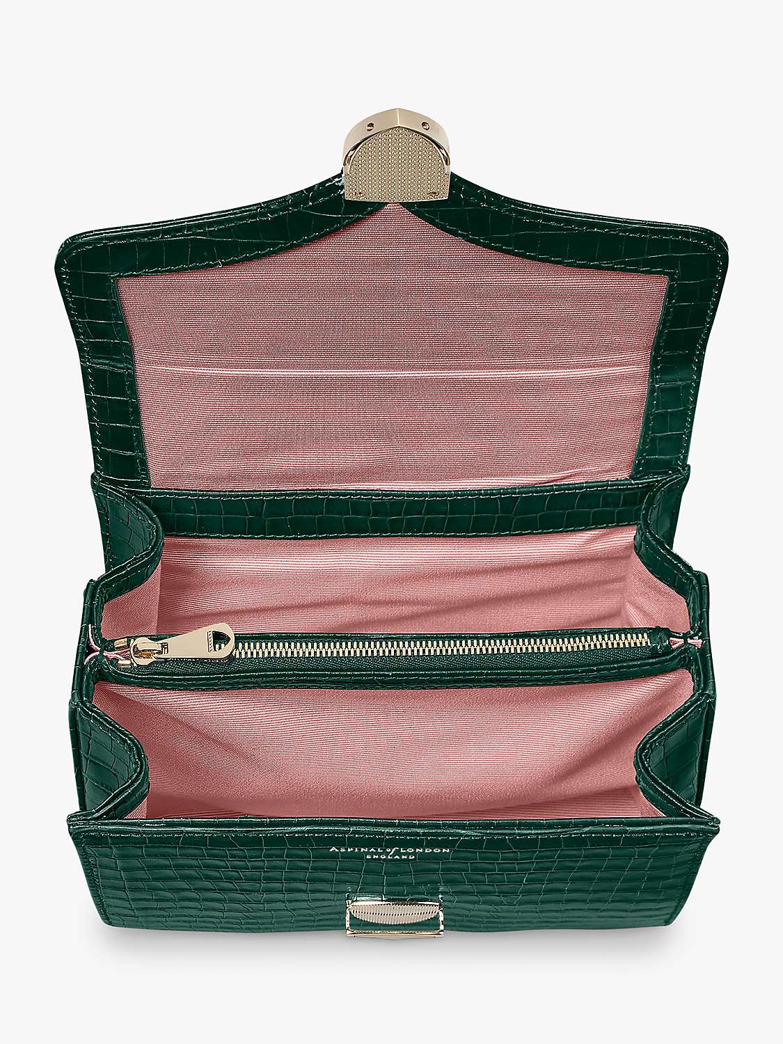 Buy Aspinal of London Mayfair Croc Leather Midi Grab Bag Online at johnlewis.com