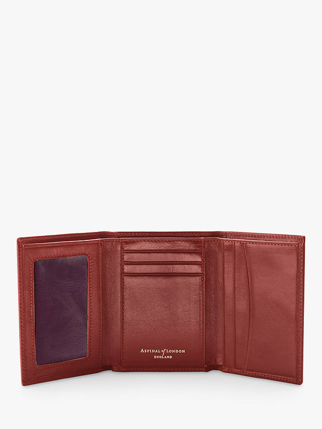 Aspinal of London Smooth Leather Trifold Wallet, Cognac