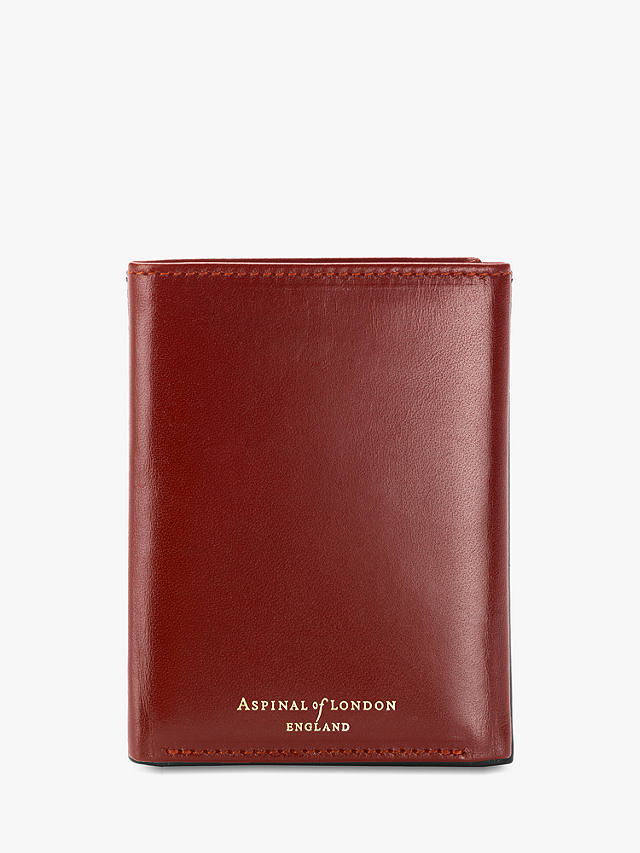 Aspinal of London Smooth Leather Trifold Wallet, Cognac
