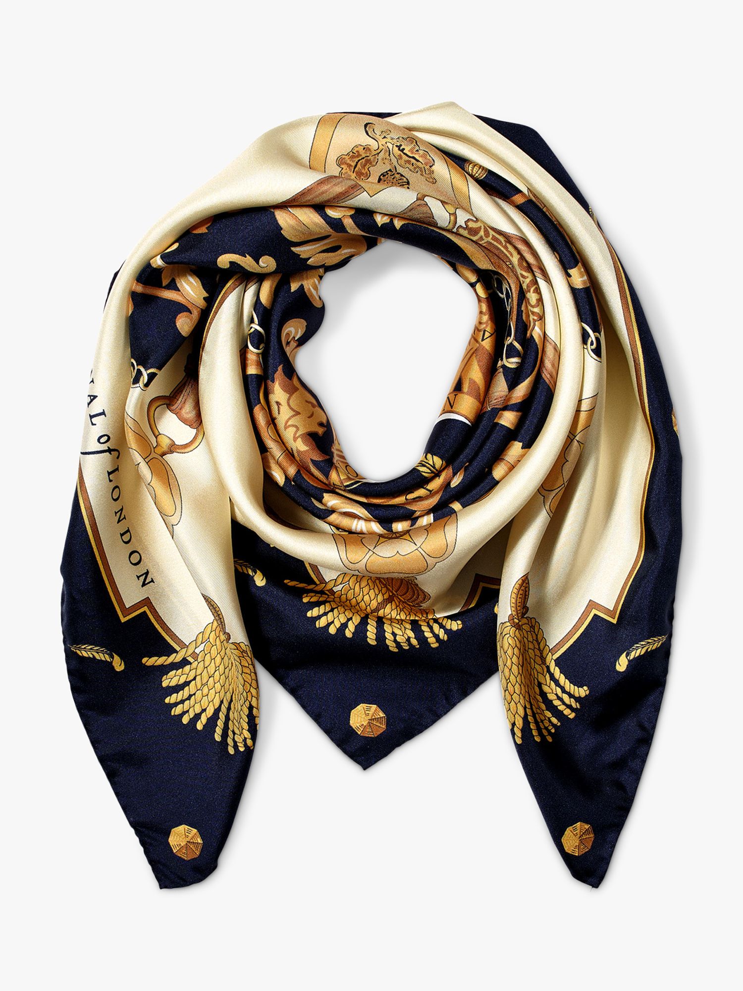 square scarf navy