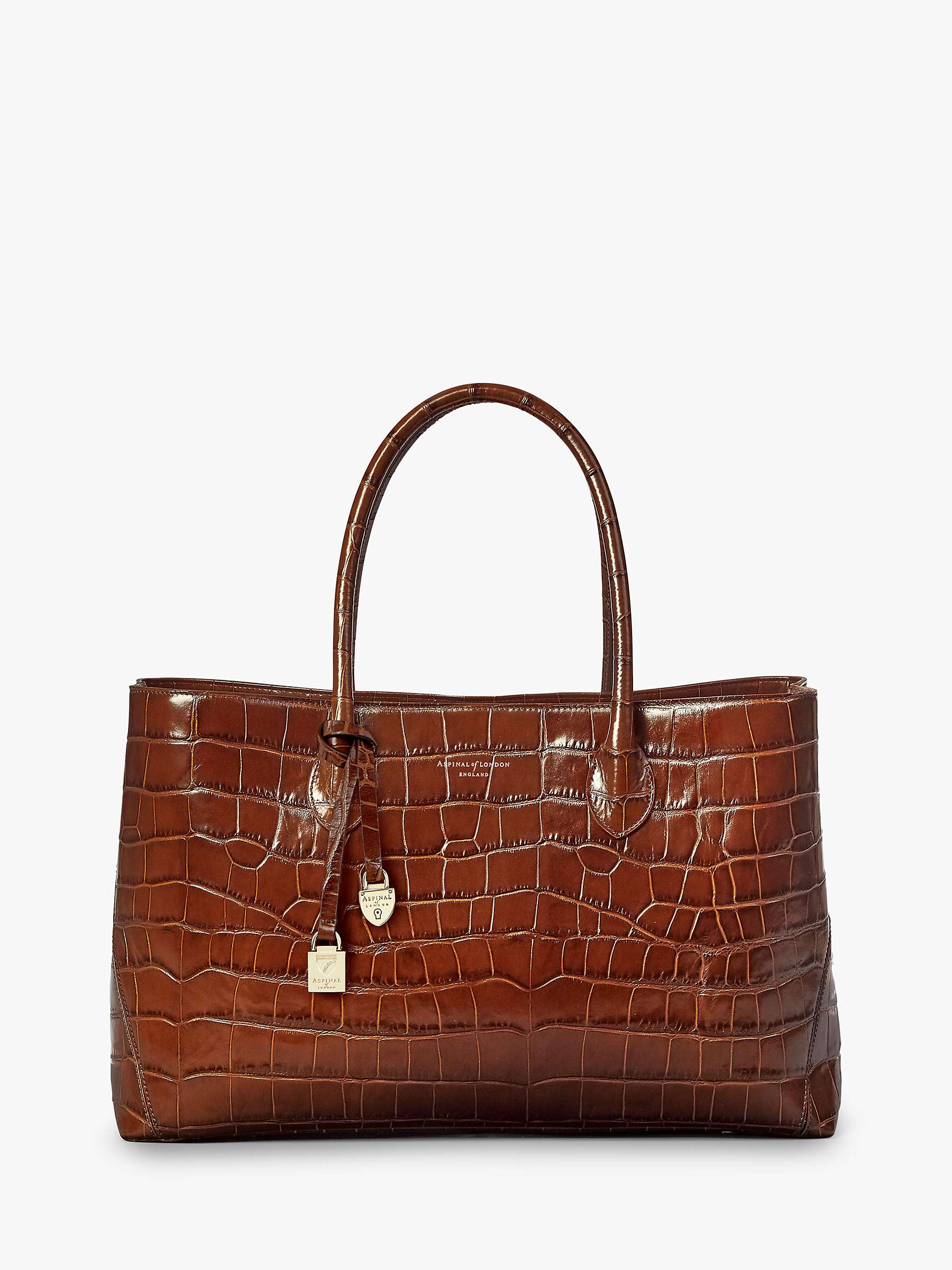 Buy Aspinal of London Large London Deep Shine Soft Croc Leather Tote Bag Online at johnlewis.com