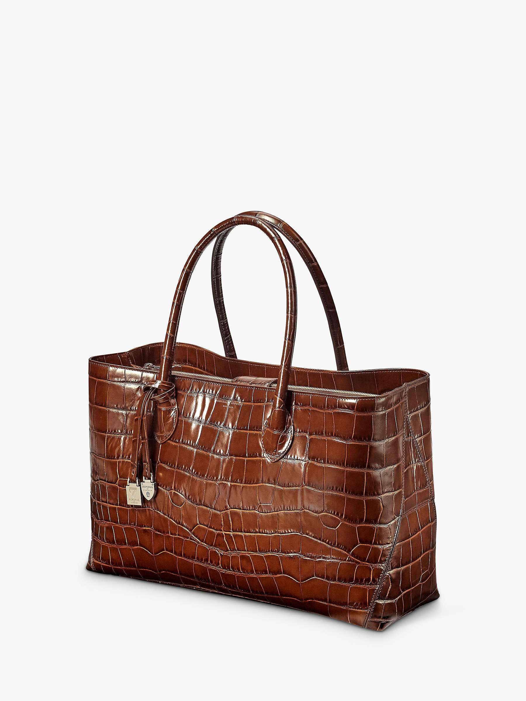 Buy Aspinal of London Large London Deep Shine Soft Croc Leather Tote Bag Online at johnlewis.com