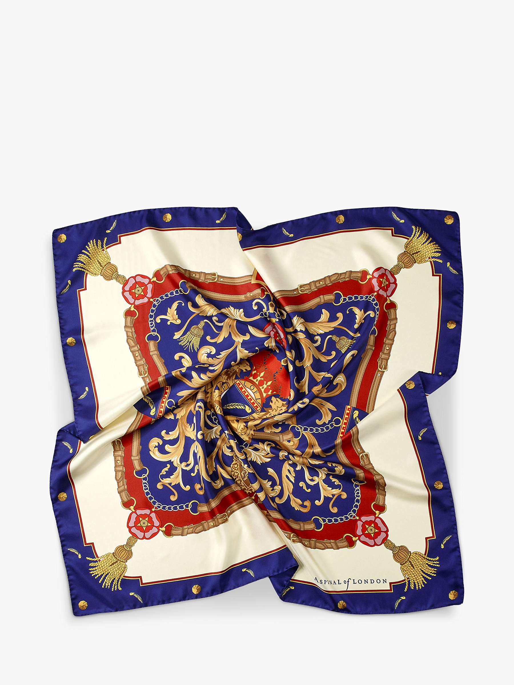 Buy Aspinal of London Signature Shield Silk Square Scarf Online at johnlewis.com