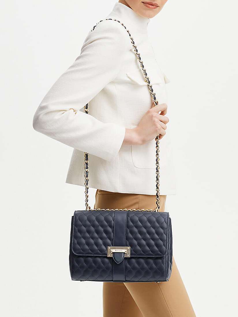 Buy Aspinal of London Lottie Large Quilted Pebble Leather Shoulder Bag Online at johnlewis.com