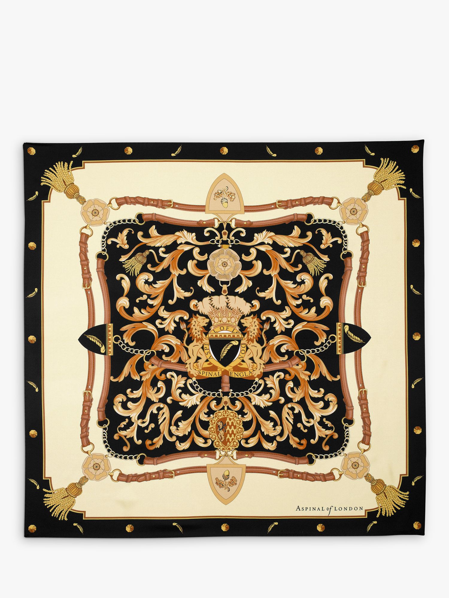 Buy Aspinal of London Signature Shield Silk Square Scarf Online at johnlewis.com