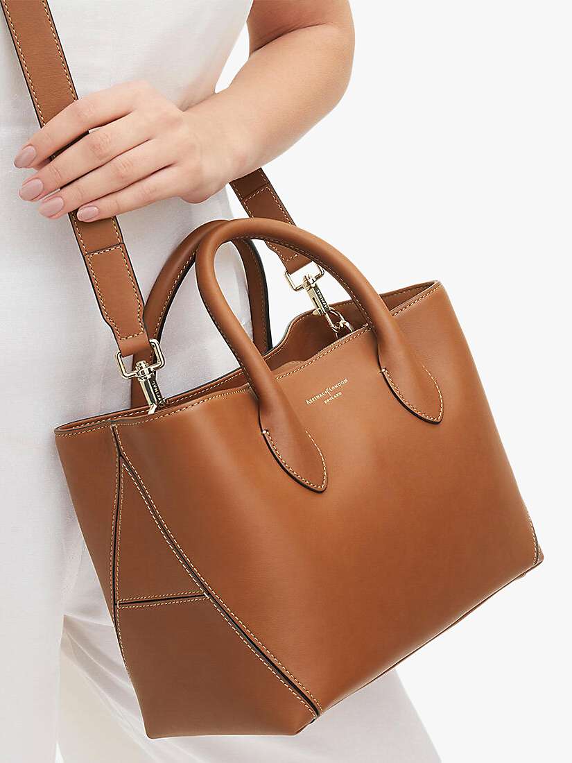 Buy Aspinal of London Midi London Smooth Leather Tote Bag, Tan Online at johnlewis.com