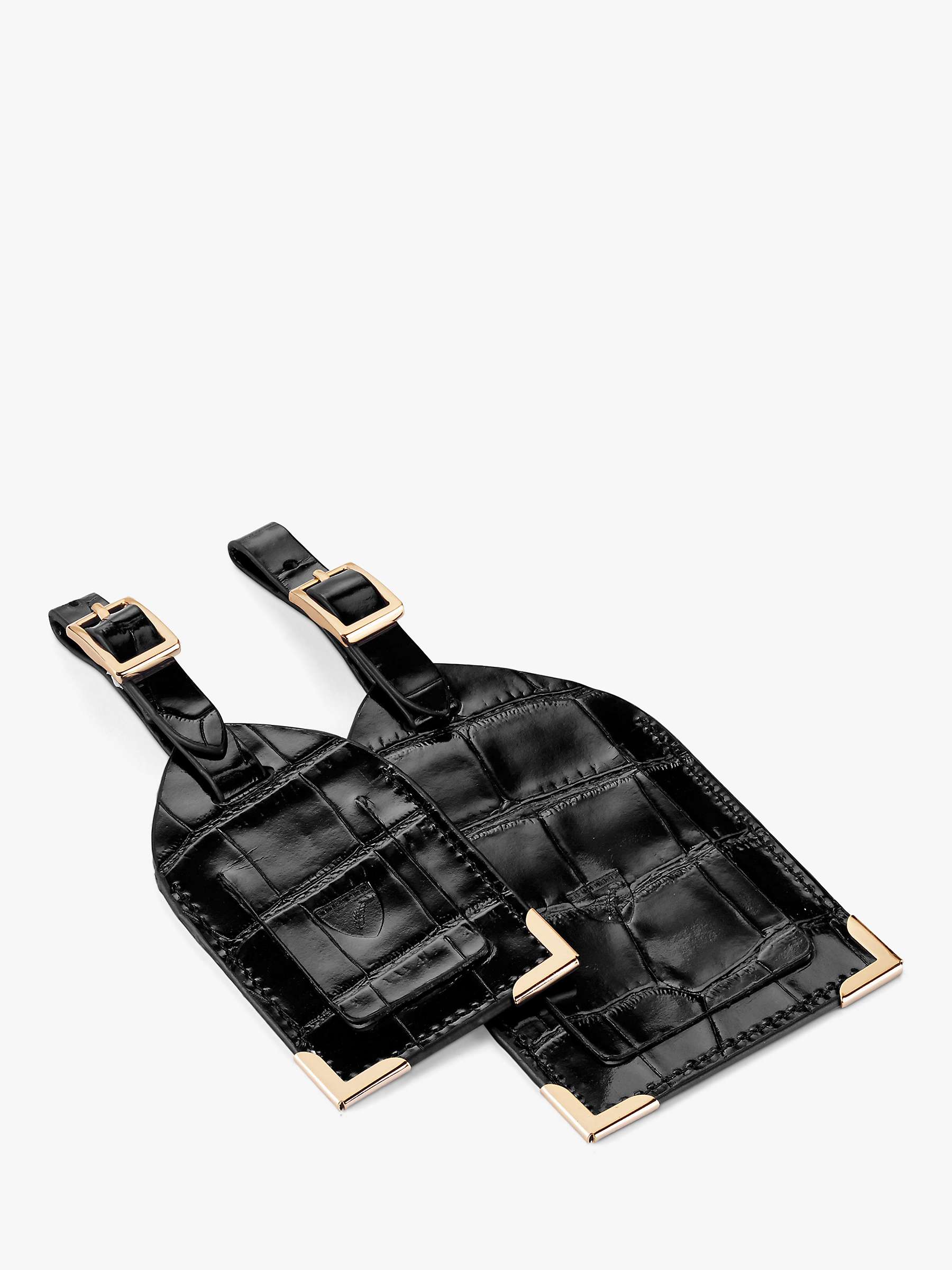 Buy Aspinal of London Croc Leather Luggage Tag, Set of 2 Online at johnlewis.com