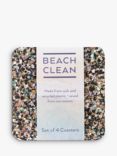 LIGA Beach Clean Cork Square Coasters, Set of 4, Multi