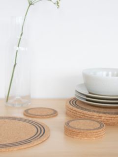 John Lewis Round Cork Placemats, Set of 4, Natural