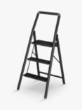 Wenko Folding Step Ladder, Black, 3 Tier