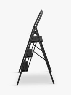 Wenko Folding Step Ladder, Black, 3 Tier