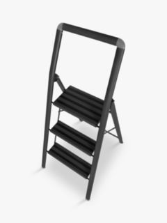 Wenko Folding Step Ladder, Black, 3 Tier