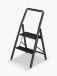 Wenko Folding Step Ladder, Black, 2 Tier
