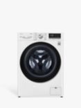 LG F4V709WTSE Freestanding Washing Machine, 9kg Load, 1400rpm Spin, White