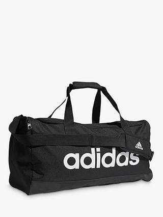 adidas Essentials Logo Medium Duffel Bag, Black/White