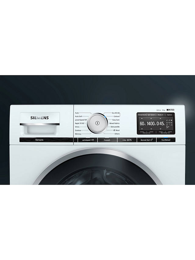 Buy Siemens iQ700 WM14XEH5GB Freestanding Washing Machine, 10kg Load, 1400rpm Spin, White Online at johnlewis.com
