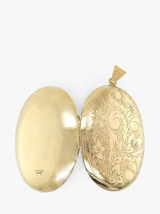 VF Jewellery 9ct Yellow Gold Second Hand Oval Engraved Locket