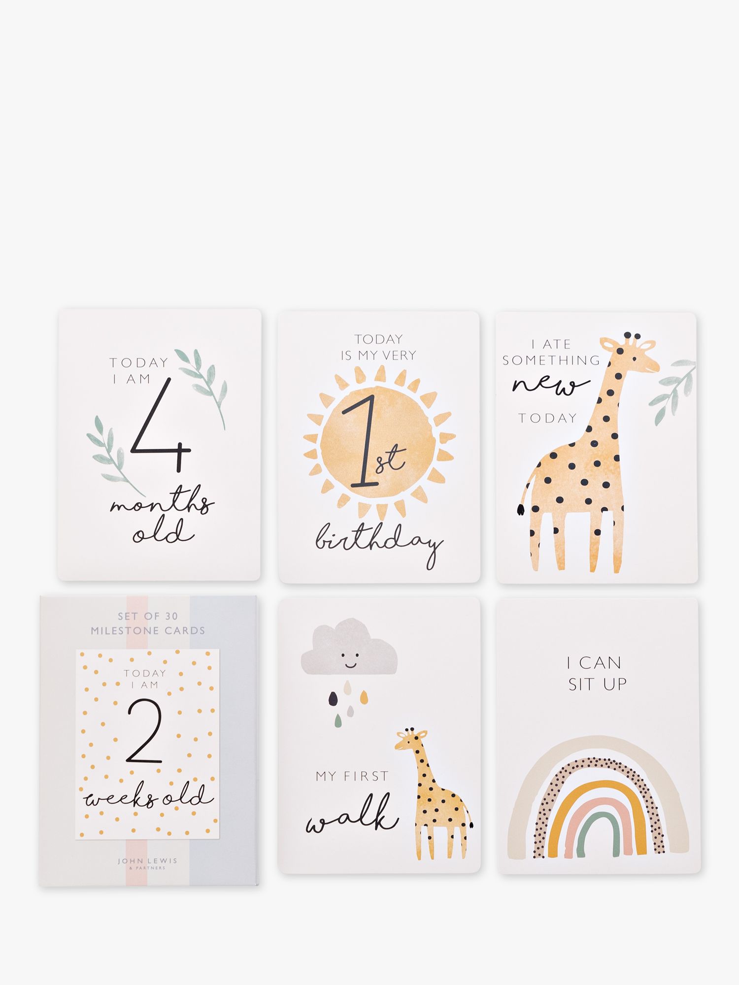 John Lewis & Partners Baby Milestone Cards, Pack of 30