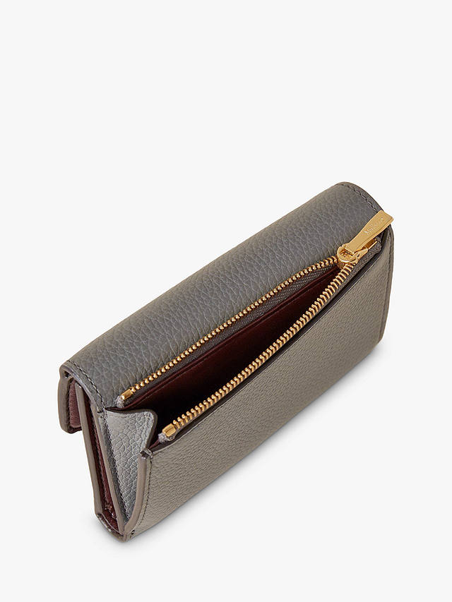 Mulberry Darley Small Classic Grain Leather Folded Multi-Card Wallet, Charcoal
