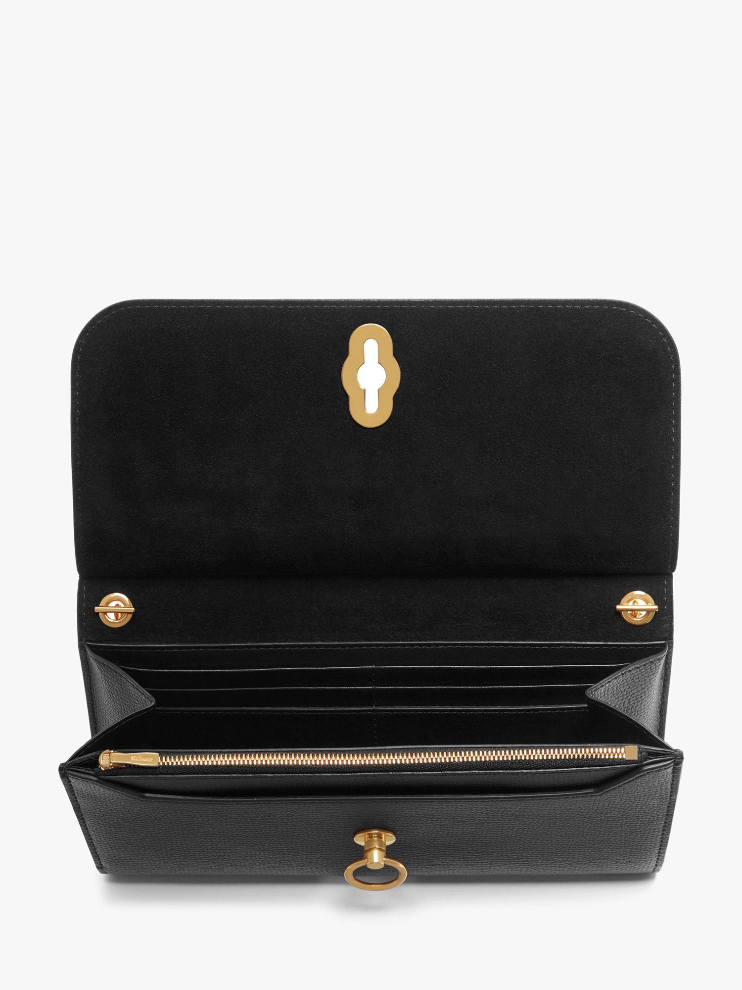 Mulberry Amberley Small Classic Grain Leather Clutch Bag, Black
