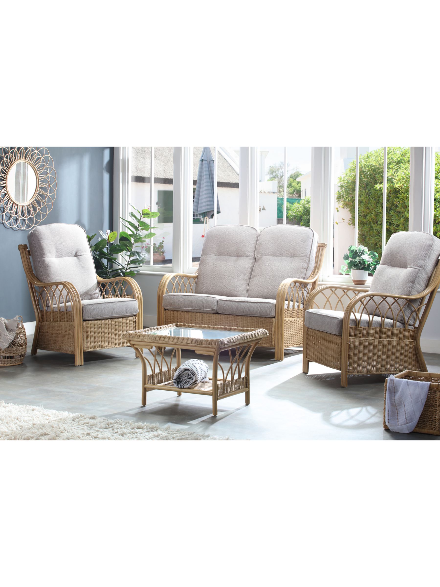 Photo of Desser viola rattan 4-seater lounging table & chairs set natural