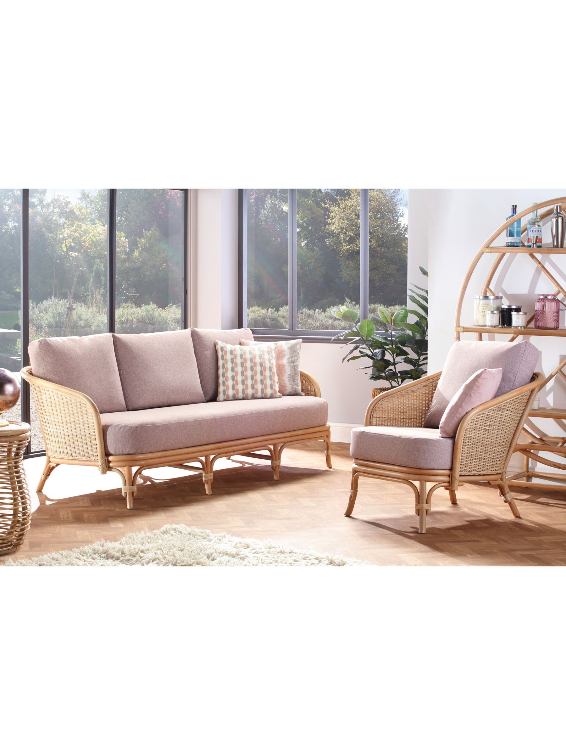 Photo of Desser royal rattan cane 3-seater sofa natural/pink