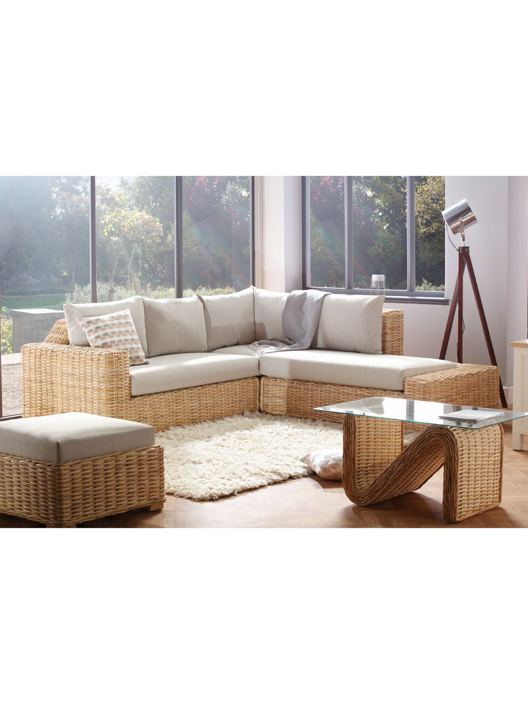 Photo of Desser raffles rattan 5-seater modular corner sofa set natural