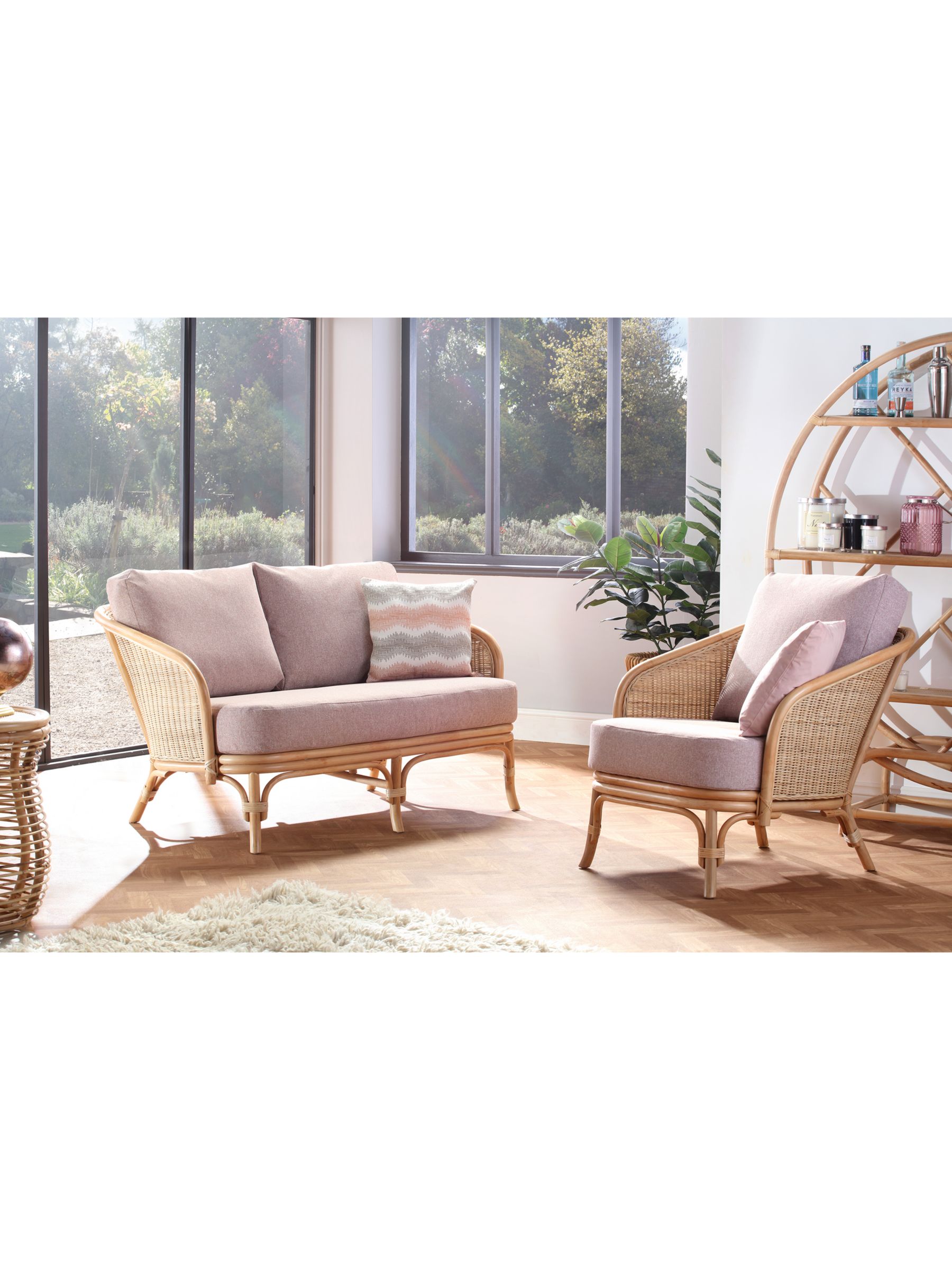 Photo of Desser royal rattan cane 2-seater sofa natural/pink