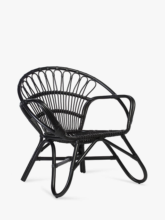 Desser Nordic Rattan Cane Lounge Chair, Black