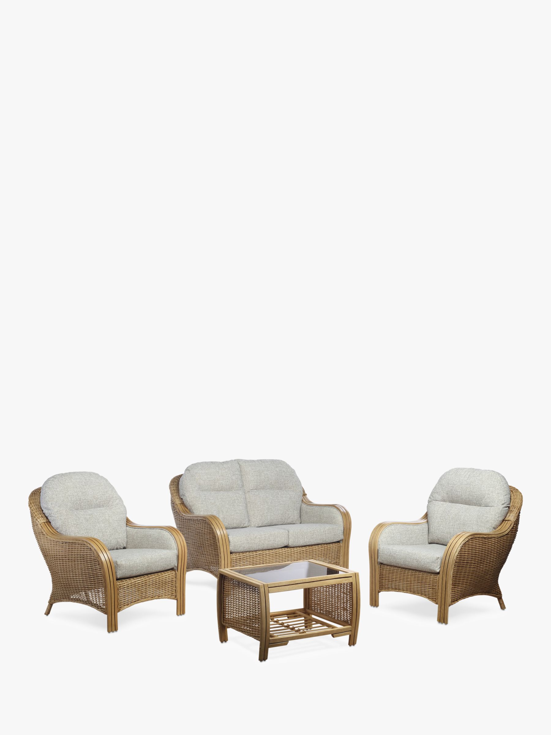 Photo of Desser centurion rattan 2-seater sofa & 2 lounge chairs with coffee table set natural