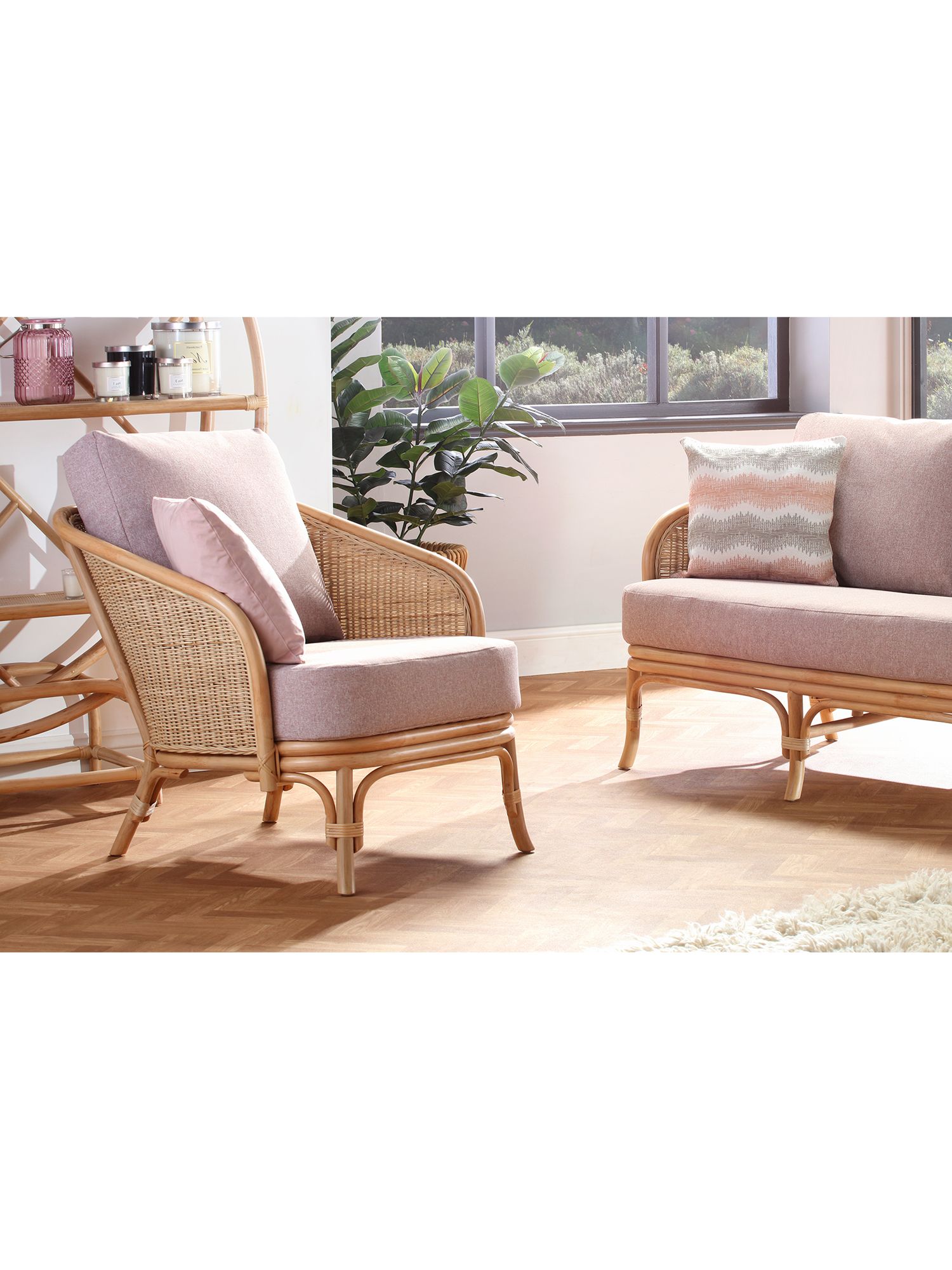 Photo of Desser royal rattan cane lounge chair natural/pink