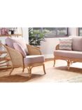 Desser Royal Rattan Cane Lounge Chair, Natural/Pink