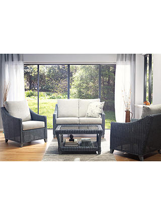Desser Dijon Rattan 4-Seater Lounging Table & Chairs Set, Grey