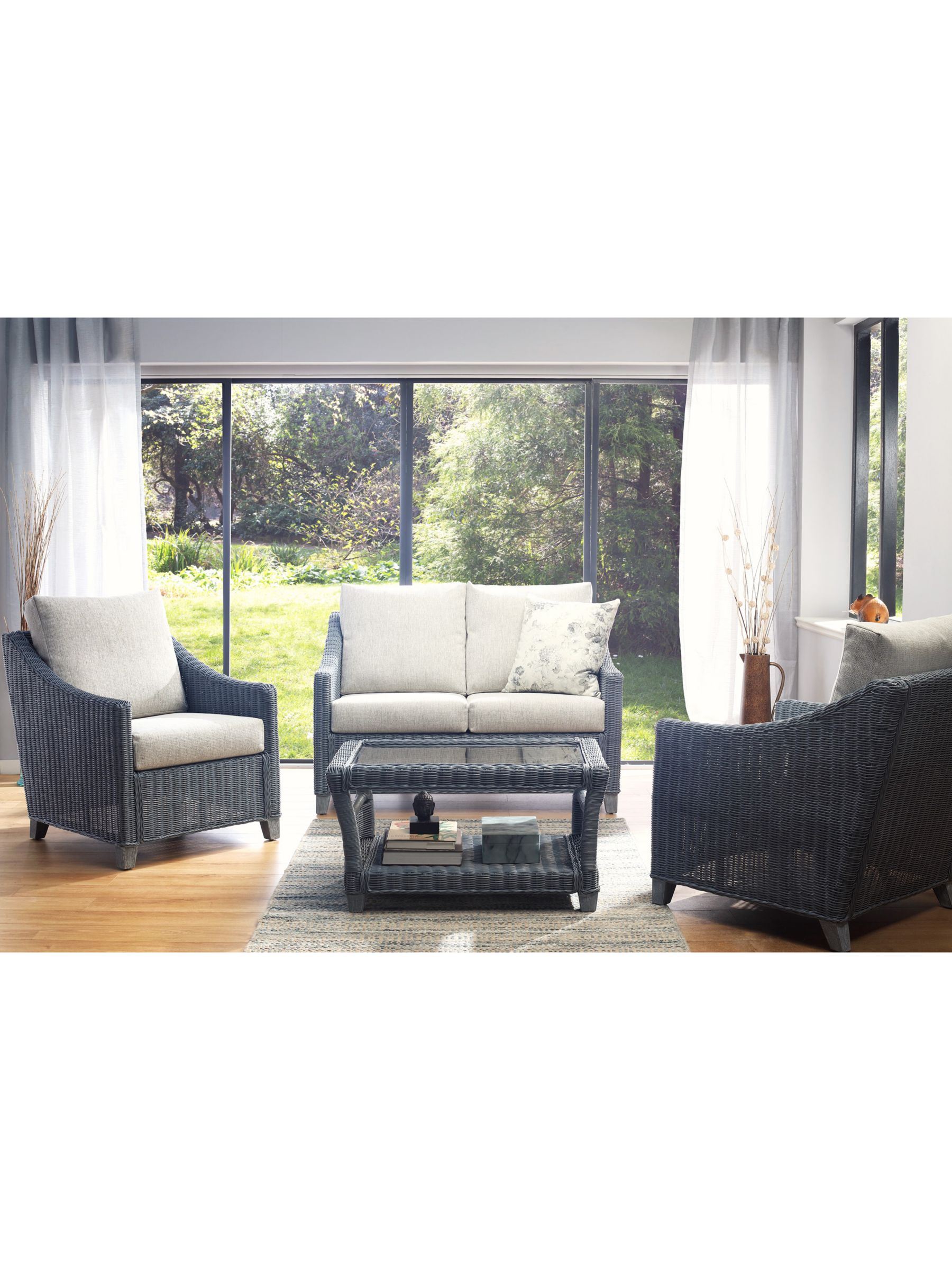 Photo of Desser dijon rattan 4-seater lounging table & chairs set grey