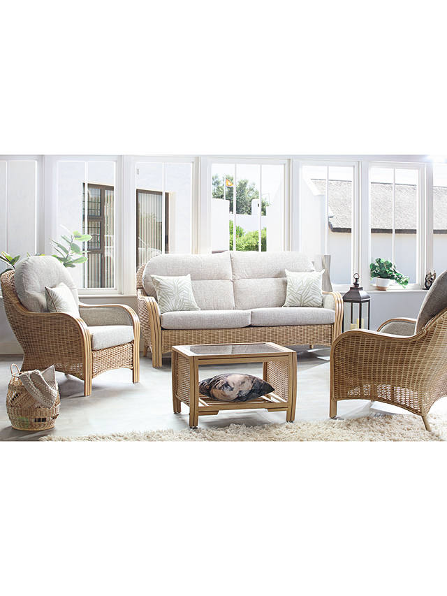 Desser Centurion Rattan 3-Seater Sofa & 2 Lounge Chairs with Coffee Table Set, Natural