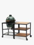 Big Green Egg Large Egg BBQ and Modular Nest Acacia Wood Expansion Bundle with ConvEGGtor & Cover